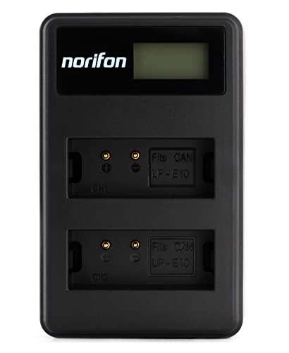 Norifon LP-E10 Zweikanal LCD USB Ladegerät für Canon EOS 1100D, EOS 1200D, EOS Kiss X50, EOS Rebel T3 Kamera und Mehr Norifon LP-E10 Zweikanal LCD USB Ladegerät für Canon EOS 1100D, EOS 1200D, EOS Kiss X50, EOS Rebel T3 Kamera und Mehr von Norifon