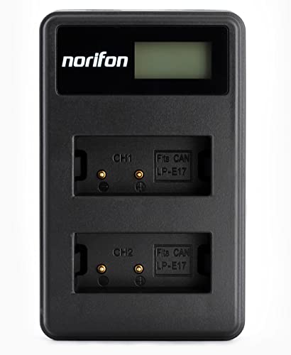 Norifon LP-E17-DL Zweikanal LCD USB Ladegerät für Canon EOS 750D, EOS 760D, EOS M3 Kamera und Mehr von Norifon
