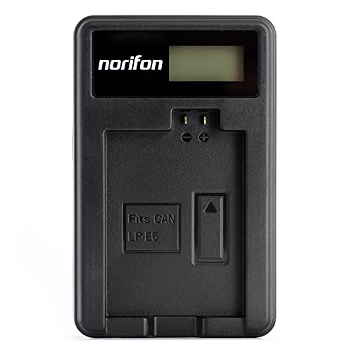 Norifon LP-E5 LCD USB Ladegerät für Canon EOS 1000D, EOS 450D, EOS 500D, EOS Kiss F, EOS Kiss X2, EOS Kiss X3, EOS Rebel T1i, EOS Rebel XS, EOS Rebel Xsi Kamera und Mehr von Norifon