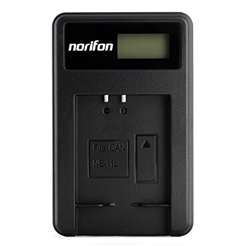 Norifon NB-11L LCD USB Ladegerät für Canon IXUS 132, 150, 155, 160, 170, 275 HS, PowerShot A2300, A2500, A2600, ELPH 110 115 is, 130 320 HS Kamera und Mehr, NB-11L-L von Norifon