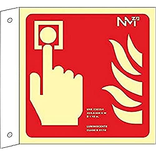NM RD04011 - Leuchtfahne, Alarmtaster, Klasse B, PVC, 0,7 mm, 42 x 42 cm, mit CTE, RIPCI und geeignet für die neue Gesetzgebung von Normaluz