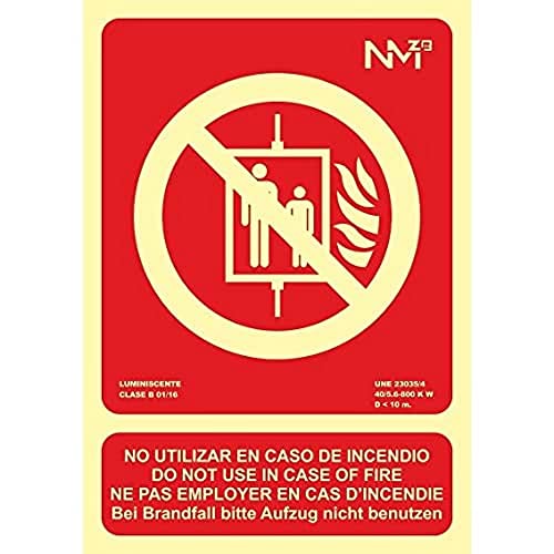 Normaluz A00416 – Warnschild nicht in Brand, Klasse A, PVC, 1 mm, 21 x 30 cm, mit CTE, RIPCI und geeignet für die neue Gesetzgebung von Normaluz