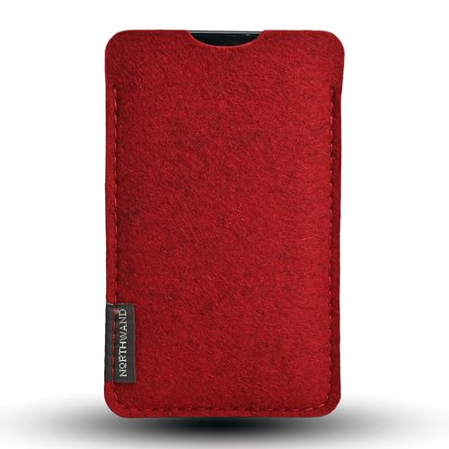 NorthWand Breite Hülle für iPhone 16 Pro, iPhone 16, 16e MIT Apple Case. Tasche, Handyhülle aus 100% natürlichem Merino Filz – Made in Germany - Granat- Rot NorthWand Breite Hülle für iPhone 16 Pro, iPhone 16, 16e MIT Apple Case. Tasche, Handyhülle aus 100% natürlichem Merino Filz – Made in Germany - Granat- Rot von NorthWand