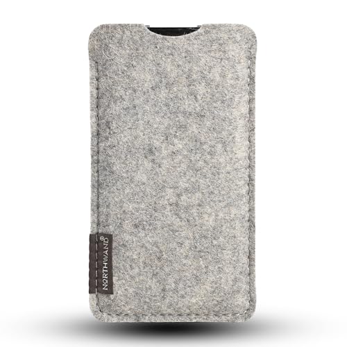 NorthWand Breite Hülle für iPhone 16 Pro, iPhone 16, 16e MIT Apple Case. Tasche, Handyhülle aus 100% natürlichem Merino Filz – Made in Germany - Hell- Grau NorthWand Breite Hülle für iPhone 16 Pro, iPhone 16, 16e MIT Apple Case. Tasche, Handyhülle aus 100% natürlichem Merino Filz – Made in Germany - Hell- Grau von NorthWand
