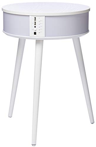 Northpoint Tragbarer Aufladbarer LED Tisch mit Licht und Bluetooth Lautsprecher mit Farbwechsel und Wireless Charger Weiß von Northpoint