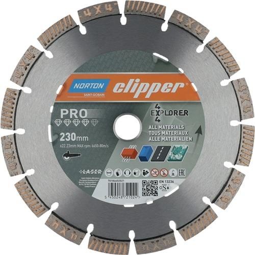 Norton Clipper Diamanttrennscheibe 4x4 Explorer D.230mm Bohr.22,23mm von Norton Clipper