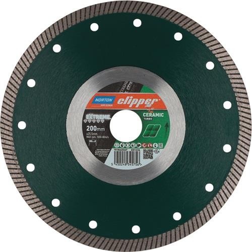 Norton Clipper Diamanttrennscheibe Extreme Ceramic Turbo D200mm Bohr25,4mm 1,4mm von Norton Clipper