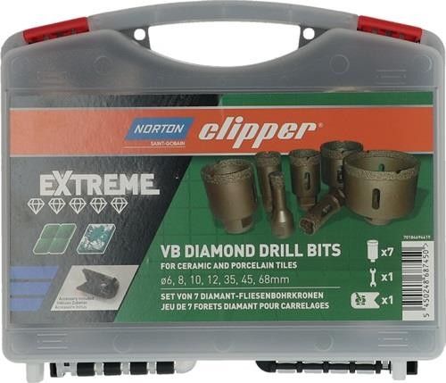 Norton Clipper Fliesenbohrkoffer Extreme VB 6/8/10/12/35/45/68mm Typ Sanitär Norton Clipper Fliesenbohrkoffer Extreme VB 6/8/10/12/35/45/68mm Typ Sanitär von Norton Clipper