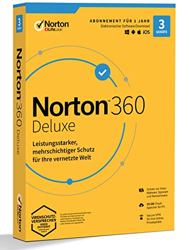 Norton 360 Deluxe 25GB 1User 3Device 12MO GENERIC|Deluxe|3 Geräte|1 Jahr|PC|Download|Download von Norton