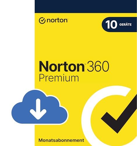 Norton 360 Premium 2024 | 10 Geräte | Monats-Abonnement mit Verlängerung | Antivirus | Secure VPN | Password Manager | PC/Mac/Android/iOS | Aktivierungscode per Email | FREE TRIAL von Norton