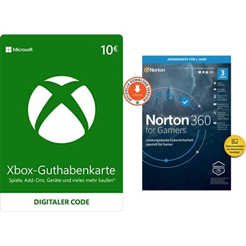 Norton 360 for Gamers 2021 | 3-Geräte Norton Gamers + Xbox Live - 10 EUR Guthaben [Xbox Live Online Code] von Norton
