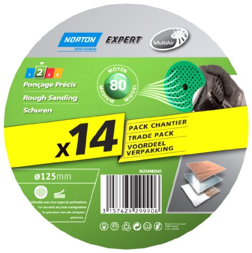 Norton Expert Schleifscheiben, perforiert 125 x 18 mm Stärke Grad 80 14 Stück Norton Expert Schleifscheiben, perforiert 125 x 18 mm Stärke Grad 80 14 Stück von Norton
