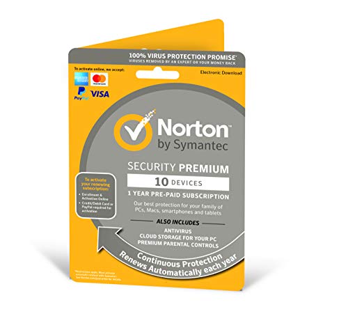 Norton Security Premium 2019 |10 Devices | 1 Year | Antivirus Included | PC/Mac/iOS/Android | Activation Code by Post von Norton