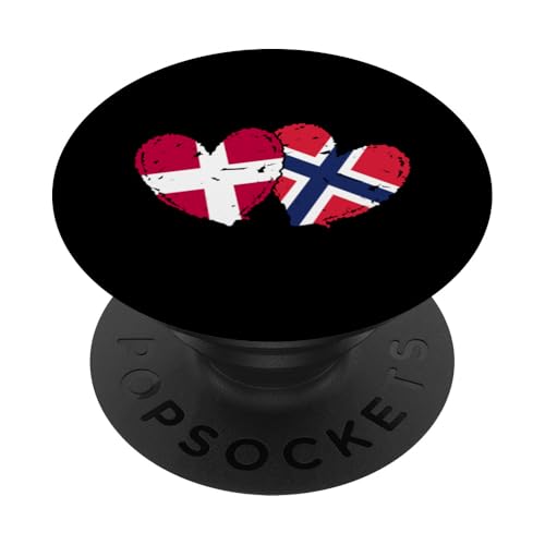 Dänemark Norwegen Flagge Herzen dänisches norwegisches Erbe PopSockets Klebender PopGrip Dänemark Norwegen Flagge Herzen dänisches norwegisches Erbe PopSockets Klebender PopGrip von Norway Flag Design Norwegian Roots Pride