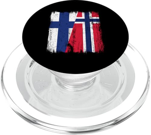 Finnland Norwegen Halbflagge Finish Norwegische Vorfahren PopSockets PopGrip für MagSafe Finnland Norwegen Halbflagge Finish Norwegische Vorfahren PopSockets PopGrip für MagSafe von Norway Flag Design Norwegian Roots Pride