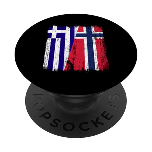 Griechenland Norwegen Halbflagge Griechisch Norwegische Vorfahren PopSockets Klebender PopGrip Griechenland Norwegen Halbflagge Griechisch Norwegische Vorfahren PopSockets Klebender PopGrip von Norway Flag Design Norwegian Roots Pride