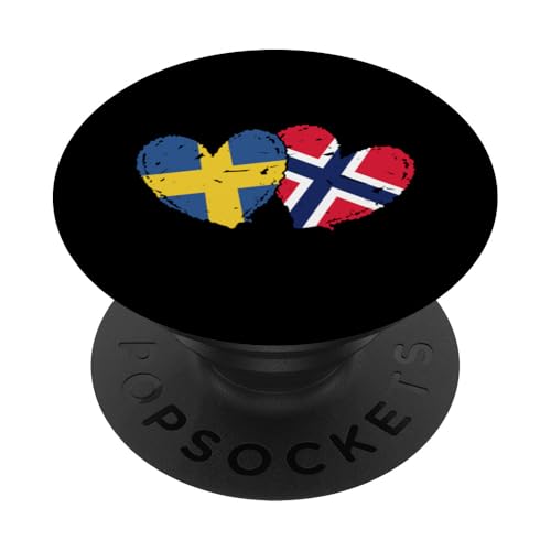 Schweden Norwegen Flagge Herzen schwedisches norwegisches Erbe PopSockets Klebender PopGrip Schweden Norwegen Flagge Herzen schwedisches norwegisches Erbe PopSockets Klebender PopGrip von Norway Flag Design Norwegian Roots Pride