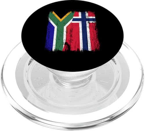 Südafrika Norwegen Halbflagge Südafrika Norweger PopSockets PopGrip für MagSafe von Norway Flag Design Norwegian Roots Pride