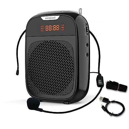 NORWII Mini Stimme Verstärker Tragbare Wiederaufladbare Bluetooth Wiederaufladbarer Sprachverstärker 4000mAh Kabel Kopfhörer und Taille, PA-System Persönliche Stimme Verstärker für Lehrer, Führer NORWII Mini Stimme Verstärker Tragbare Wiederaufladbare Bluetooth Wiederaufladbarer Sprachverstärker 4000mAh Kabel Kopfhörer und Taille, PA-System Persönliche Stimme Verstärker für Lehrer, Führer von Norwii