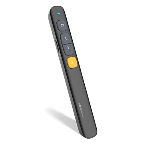 NORWII Wireless Presenter mit 100M, 2.4GHZ Powerpoint Fernbedienung Presenter, Präsentation Laserpointer für PPT/Keynote/Prezi/Google Slides/Mac OS (Schwarz-N29) von Norwii