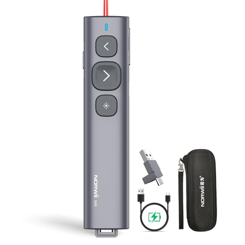 Norwii N95 Presentation Clicker, PowerPoint Clicker for Presentation Remote, Rechargeable Wireless Presenter Pointer, Slide Clicker for ipad/mac/Laptop in Classroom, Auditorium, Church(Red, USB-A&C) Norwii N95 Presentation Clicker, PowerPoint Clicker for Presentation Remote, Rechargeable Wireless Presenter Pointer, Slide Clicker for ipad/mac/Laptop in Classroom, Auditorium, Church(Red, USB-A&C) von Norwii