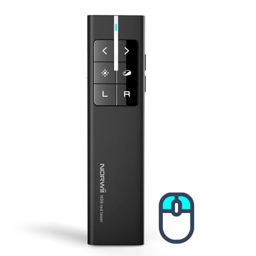 Norwii N99 Wireless Presenter Mauszeiger, 2,4 GHz Präsentationsklicker Wiederaufladbarer PPT PowerPoint Clicker für Powerpoint Präsentation Remote Slide Advancer Norwii N99 Wireless Presenter Mauszeiger, 2,4 GHz Präsentationsklicker Wiederaufladbarer PPT PowerPoint Clicker für Powerpoint Präsentation Remote Slide Advancer von Norwii