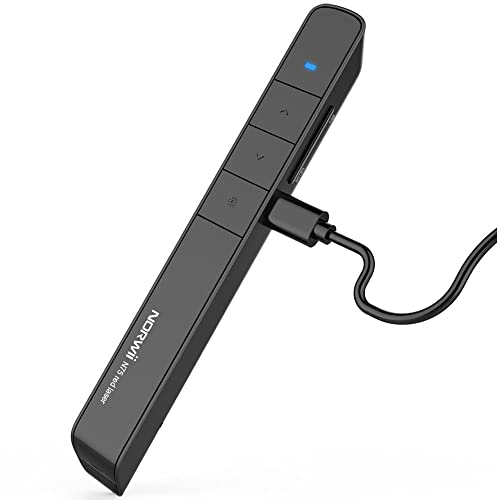 【Wiederaufladbar】NORWII N75RBK Wireless Presenter Wiederaufladbar mit 100m Steuerentfernung, Hyperlink USB Powerpoint Remote-Präsentations-Clicker Laserpointer Wiederaufladbar 2,4 GHz (Schwarz) von Norwii