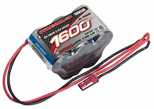 NOSRAM NiMH Rx Empfänger-Akku 6,0V 1600mAh BEC Stecker, ca. 50x30x32mm & 119g, 2/3 Zellen von Nosram