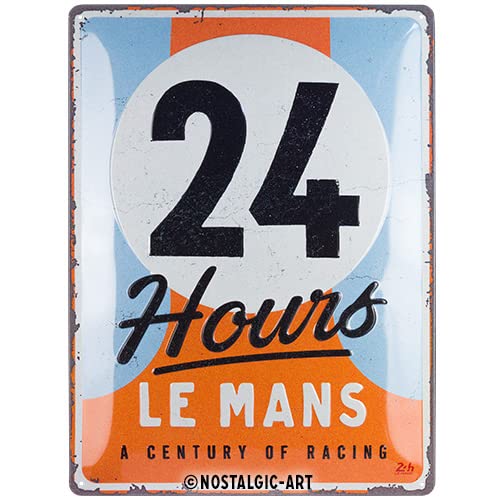Nostalgic-Art Retro Blechschild, 30 x 40 cm, 24h Le Mans – A Century of Racing – Geschenk-Idee für Motor-Fans, Original Lizenzprodukt (OLP), aus Metall, Vintage Design, Blechschilder Sprüche von Nostalgic-Art