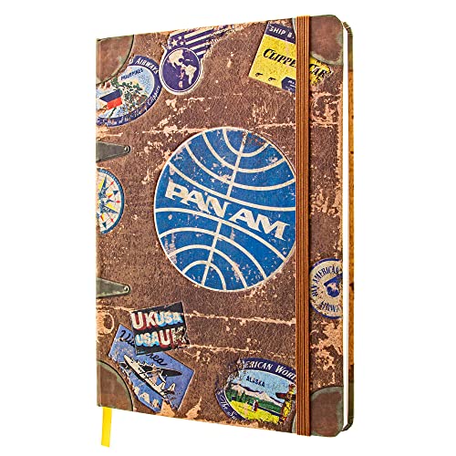 Nostalgic-Art Retro Notizbuch, A5, Pan Am – Travel Stickers – Geschenk-Idee für Reiselustige, Bullet Journal dotted, Vintage Design von Nostalgic-Art