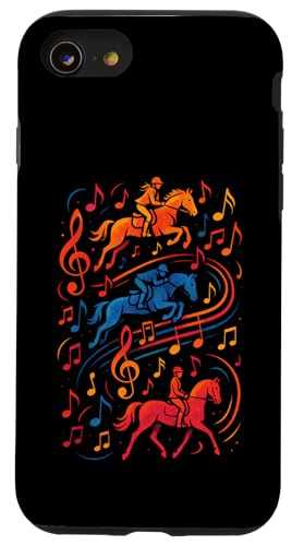 Pferd Pferde Musiknoten Springreiten Hülle für iPhone SE (2020) / 7 / 8 von Notenschlüssel Pferdefreunde Sprüche Mädels Spruch