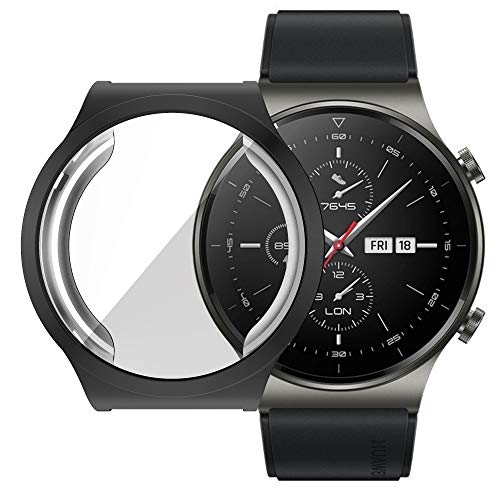 Nother Hülle für Huawei Watch GT 2 Pro, Ultra Schlank Silicone Schutzhülle Abdeckung Case Cover für Huawei Watch GT 2 Pro, Schwarz von Nother