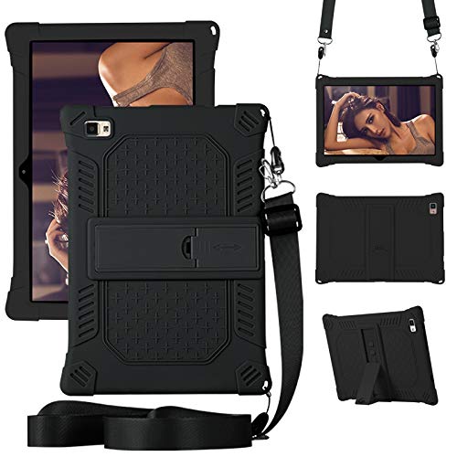 Nother Hülle für Pritom L10 Tablet/Pritom Tronpad L10, Leicht Silikon Weich Kindgerechte Hülle mit Standfunktion für Pritom L10 Tablet/Pritom Tronpad L10, Schwarz von Nother