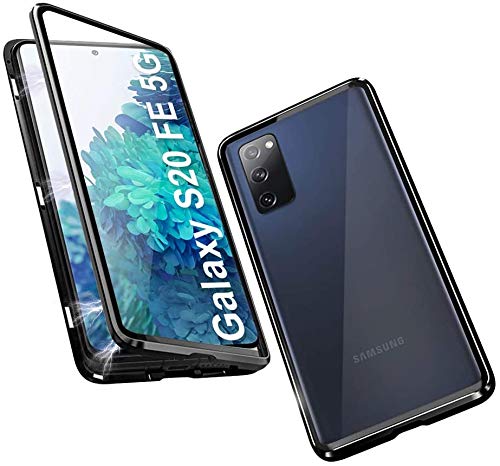 Nother Wishcover Hülle für Samsung Galaxy S20 FE Magnetisch Handyhülle 360 Grad Komplett Schutz Cover Stark Magnetisch 9H Gehärtetes Glas Metall Flip Case, schwarz von Nother