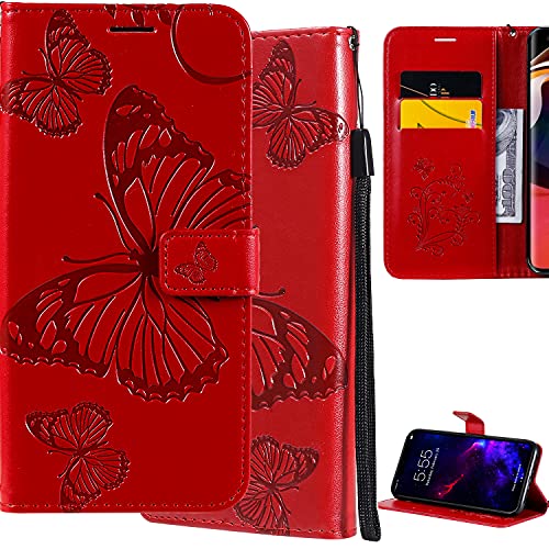 Nothers DodoBuy Hülle für Oppo Find X3 Neo, 3D Schmetterling Muster Prämie PU Leder Schutzhülle Tasche Case Flip Cover Brieftasche Ständer mit Kartenfächer Kartenfach - Rot Nothers DodoBuy Hülle für Oppo Find X3 Neo, 3D Schmetterling Muster Prämie PU Leder Schutzhülle Tasche Case Flip Cover Brieftasche Ständer mit Kartenfächer Kartenfach - Rot von Nothers