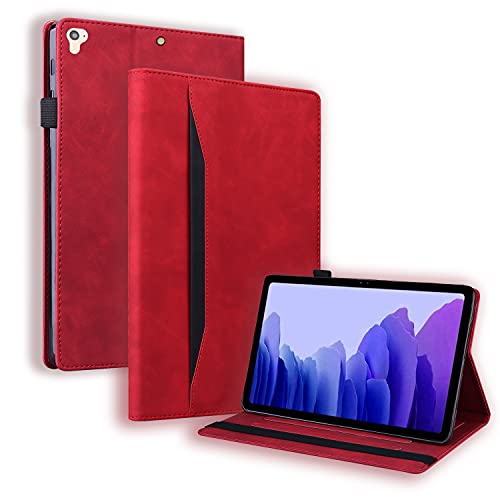 Nothers DodoBuy Hülle für iPad 9,7" 2017/2018 /iPad Pro 9,7" /iPad Air/Air 2, Flip Folio Smart Cover PU Leder Schutzhülle Tasche Brieftasche Wallet Case Ständer mit Gummiband - Rot von Nothers