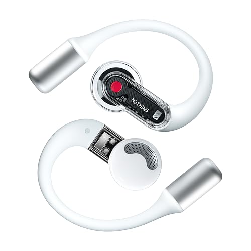 Nothing Ear (Open) Open-Ear-ohrhörer mit Zwei Mikrofone und AI Clear Voice, Open Sound Technology, IP54 Staub- und wasserresistent, 30 Stunden Wiedergabe und Erweiterter EQ - Weiß von Nothing
