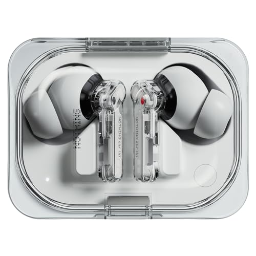 Nothing Ear (a) kopfhörer kabellos Bluetooth mit ChatGPT-Integration, ANC, Bass-Enhance-Algorithmus und bis zu 42,5 Stunden Wiedergabezeit - Weiß von Nothing
