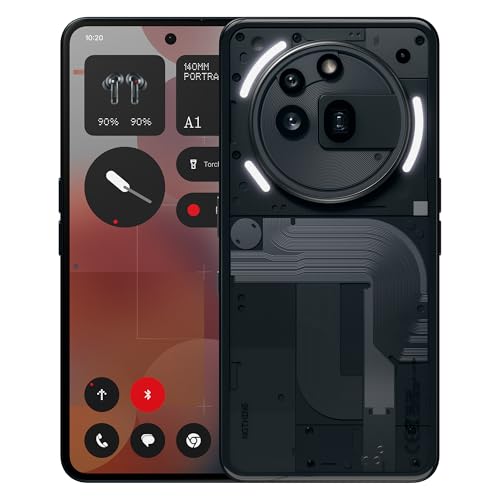 Nothing Phone (3a) Pro 256 GB - Handy mit 50 MP Periskop-Kamera, 50 MP Hauptkamera, 60-facher Ultra-Zoom, Essential Space, 12 GB RAM, Langer Akkulaufzeit und 6,77" FHD+ AMOLED-Display - Schwarz von Nothing