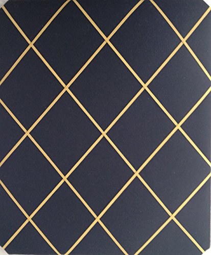 Pinnwand/Memoboard, groß, 40 x 48 cm, schwarzer Filzstoff, goldfarbene Gummiband, Pinnwand, Nachrichtenbrett von Notice Board Store