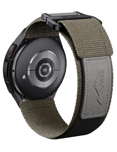 20mm Nylon Armband für Samsung Galaxy Watch 7/6/5/4/FE 40mm 44mm/5 Pro 45mm/4 Classic 42mm 46mm/6 Classic 43mm 47mm, Armband für Garmin Vivoactive 3/5, Venu 2 plus, Forerunner 165/245(Grau/Braun) von NotoCity