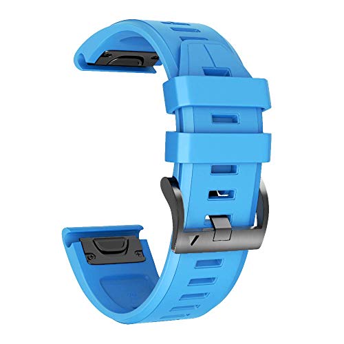 Armband für Garmin Fenix 5X /Fenix 5X Plus/Fenix 6X /Fenix 6X Pro/Fenix 7X /Fenix 3 /Fenix 3 HR, 26mm Breite Silikon Quick-Fit Uhrenarmband für Garmin, Mehrfache Farben （Blau） von NotoCity