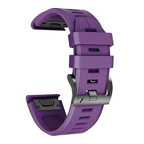 Armband für Garmin Fenix 5X /Fenix 5X Plus/Fenix 6X /Fenix 6X Pro/Fenix 7X /Fenix 3 /Fenix 3 HR, 26mm Breite Silikon Quick-Fit Uhrenarmband für Garmin, Mehrfache Farben （Lila） von NotoCity