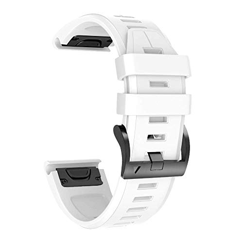 Armband für Garmin Fenix 5X /Fenix 5X Plus/Fenix 6X /Fenix 6X Pro/Fenix 7X /Fenix 3 /Fenix 3 HR, 26mm Breite Silikon Quick-Fit Uhrenarmband für Garmin, Mehrfache Farben （Weiss） von NotoCity