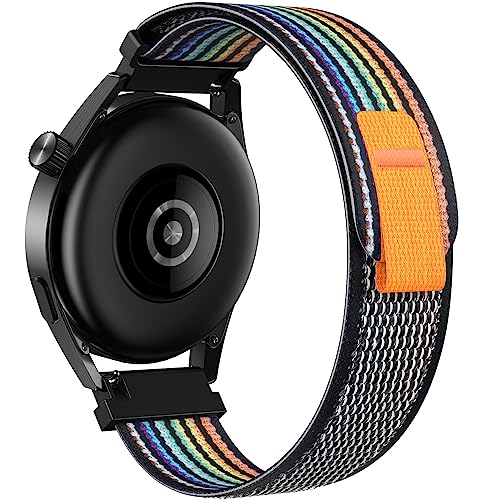 Für Huawei Watch GT2/GT4/GT3 46MM Armband, Uhrenarmband 22mm Für Huawei Watch GT 2 Pro/GT3 Pro 46mm/GT Runner/Sport/Classic/Watch 2 Classic/Watch 3 46mm Ersatzarmband(Schwarzer Regenbogen) von NotoCity