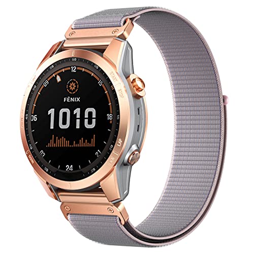NotoCity 20mm Nylon Velcro Armband für Garmin Fenix 5s Fenix 6s Fenix 7s, Quick Fit Soft Armband für Fenix 5S Plus, Fenix 6S Pro,Instinct 2S,Descent Mk2S,Rosa von NotoCity