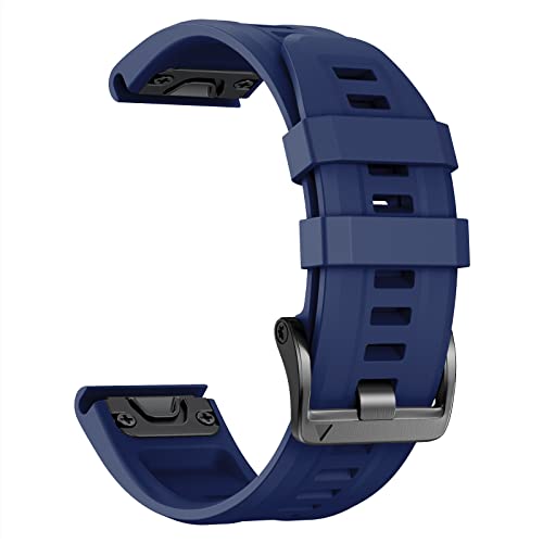NotoCity 22mm Quick Fit Armband Kompatibel mit Garmin Fenix 7,für Garmin Fenix 5/6, Garmin Fenix 5 Plus/6 Pro Silikon-Ersatzarmband, Dunkelblau von NotoCity