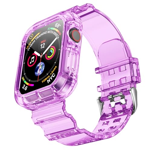 NotoCity Armband Kompatibel mit Apple Watch Series 10 42mm, Apple Watch 10 42mm Ersatzarmband,Transparente,Kreativer(Transluzentes Violett) von NotoCity