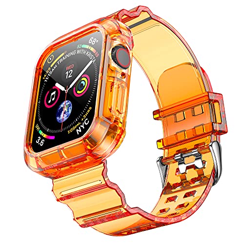 NotoCity Armband Kompatibel mit Apple Watch Series 8/7 41mm,Apple Watch SE/6/5/4/3/2/1 38mm/40mm Ersatzarmband,Transparente,Kreativer (Orange) von NotoCity