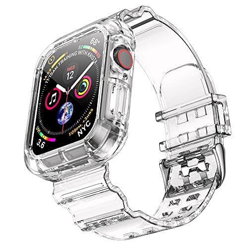 NotoCity Armband Kompatibel mit Apple Watch Series 8/7 45mm,Apple Watch SE/6/5/4/3/2/1 42mm/44mm Ersatzarmband,Transparente,Kreativer (Weiß) von NotoCity